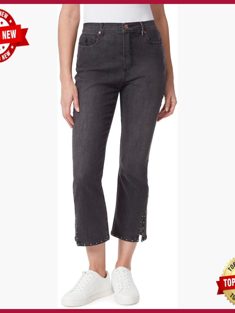 Slim Boot Cut High Rise Crop Denim Jeans Stretch 26 Inseam